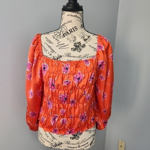 Sanctuary NWT Think of Me Smocked Crop Top Size Large - Picture 2 of 9